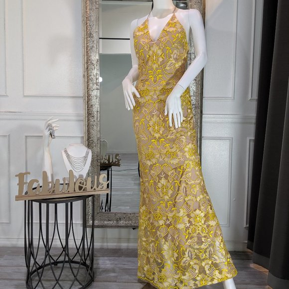 Gianni Bini Dresses | Yellow Mustard Formal Evening Prom Dress Gown | Color: Cream/Yellow | Size: 3j | Thedressshoptx's Closet